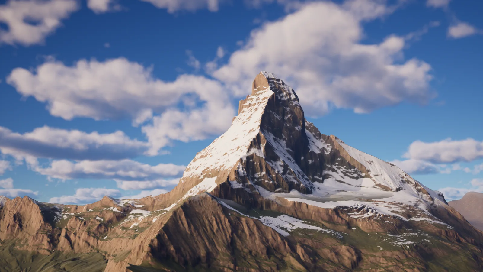 Matterhorn v ranním světle, vizualizace
